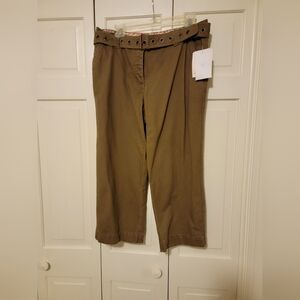 Liz Claiborne Dark Green Cropped Pants Size 12 NWT